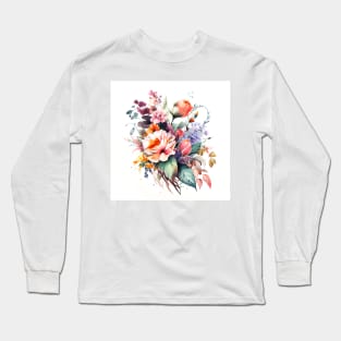 Watercolor Bouquet of wildflowers Long Sleeve T-Shirt